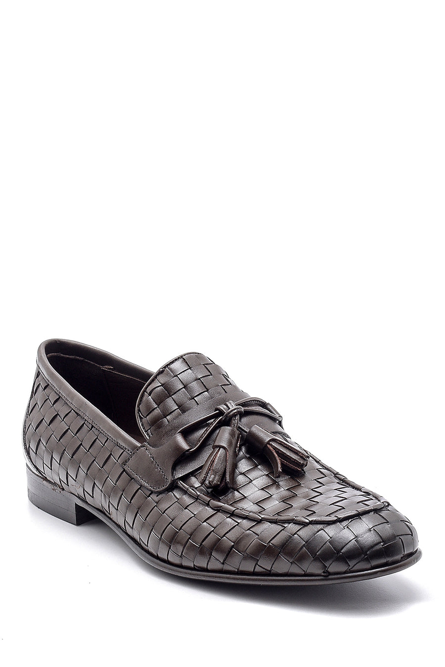 Men's Leather Knit Pattern Loafer