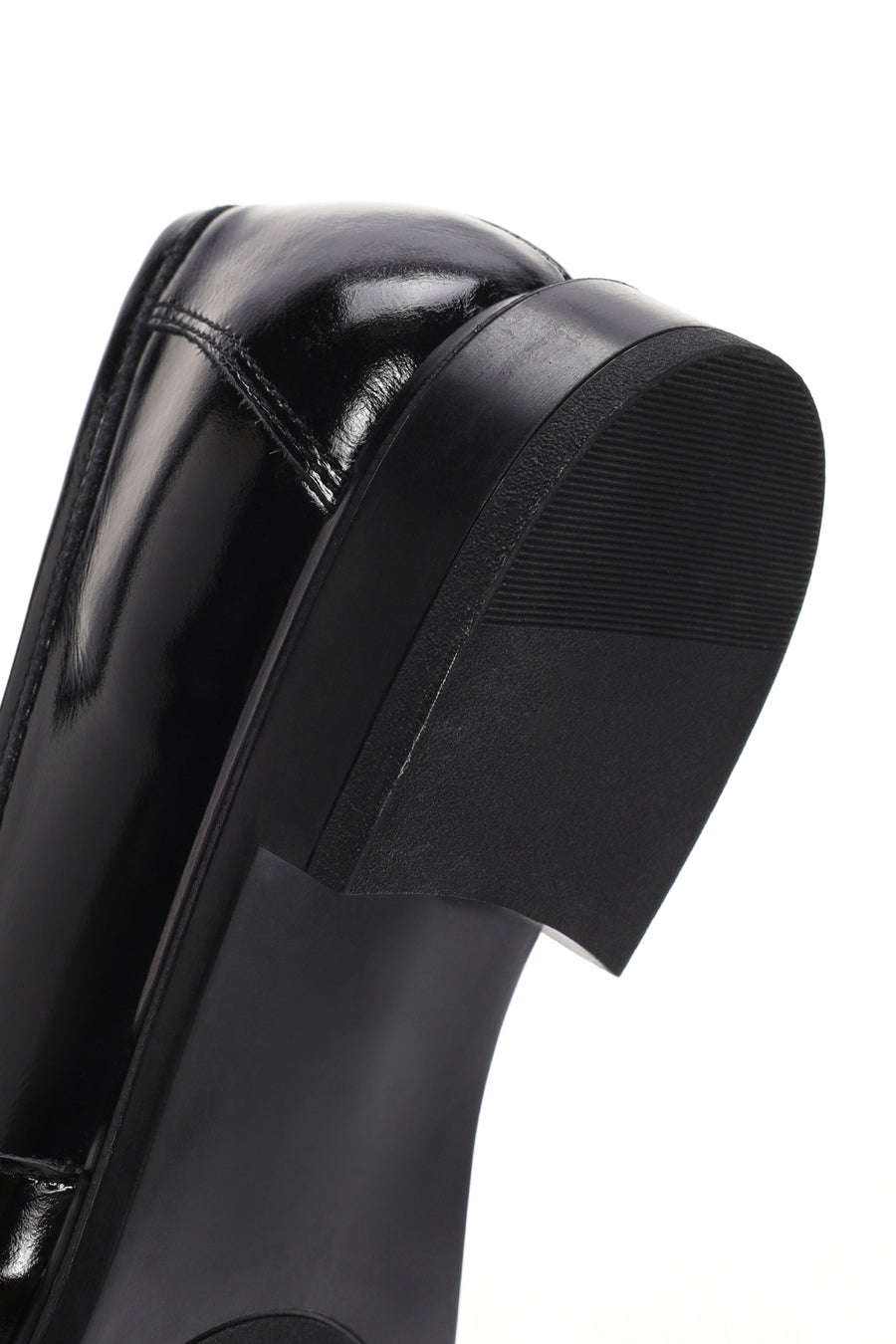 Women's Black Patent Leather Masculine Loafer