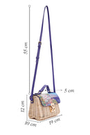 Women's Multi-Colored Long Strap Straw Crossbody Bag | Derimod