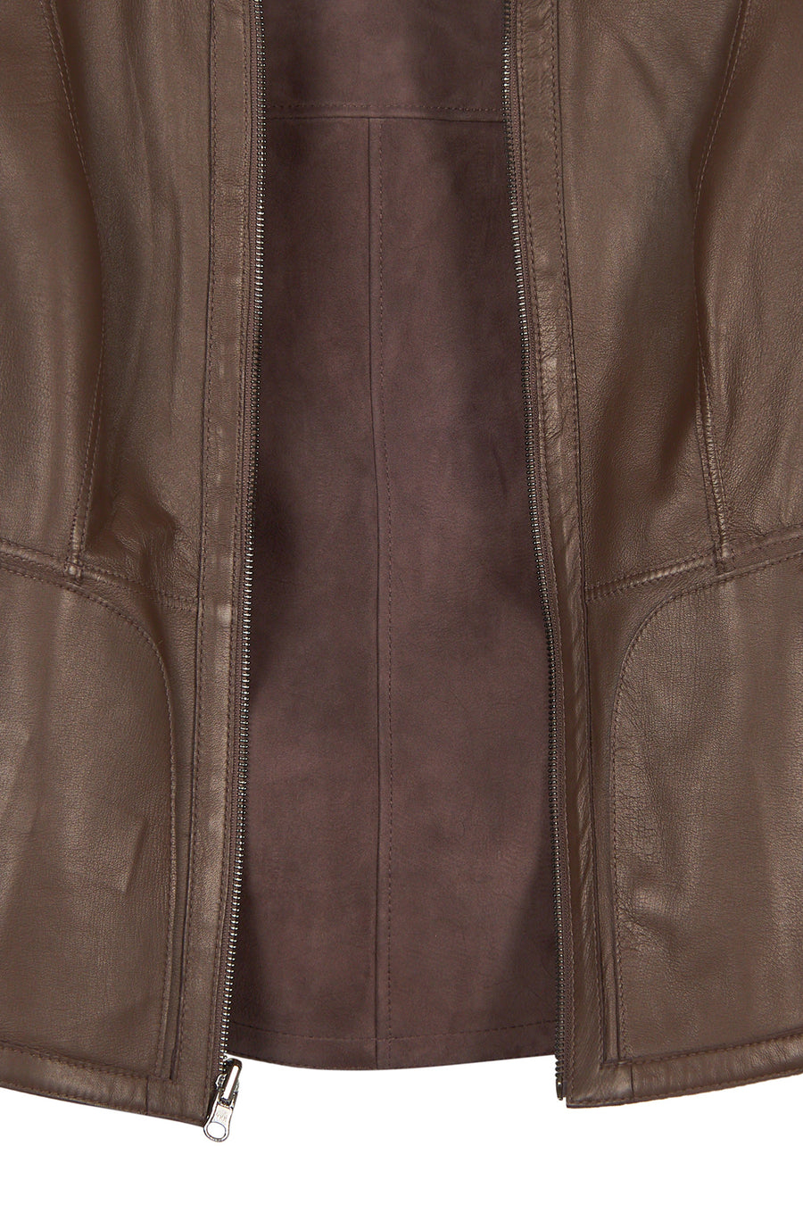 Lucy Woman Gray Double-Sided Leather Suede Jacket