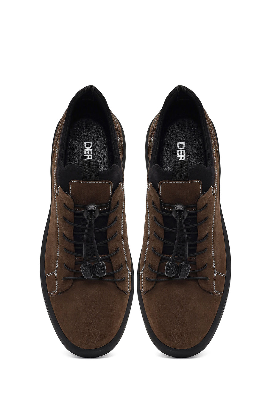 Erkek Taba Bağcıklı Nubuk Deri Casual Sneaker