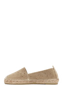 Women's Beige Suede Leather Stone Espadrille | Derimod