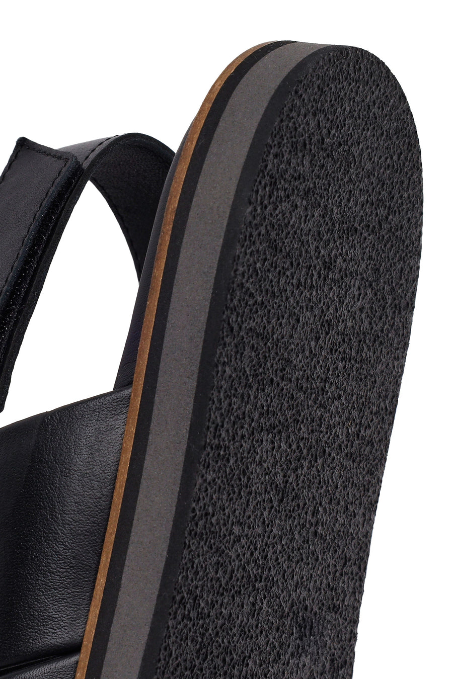 Men's Black Leather Sandals