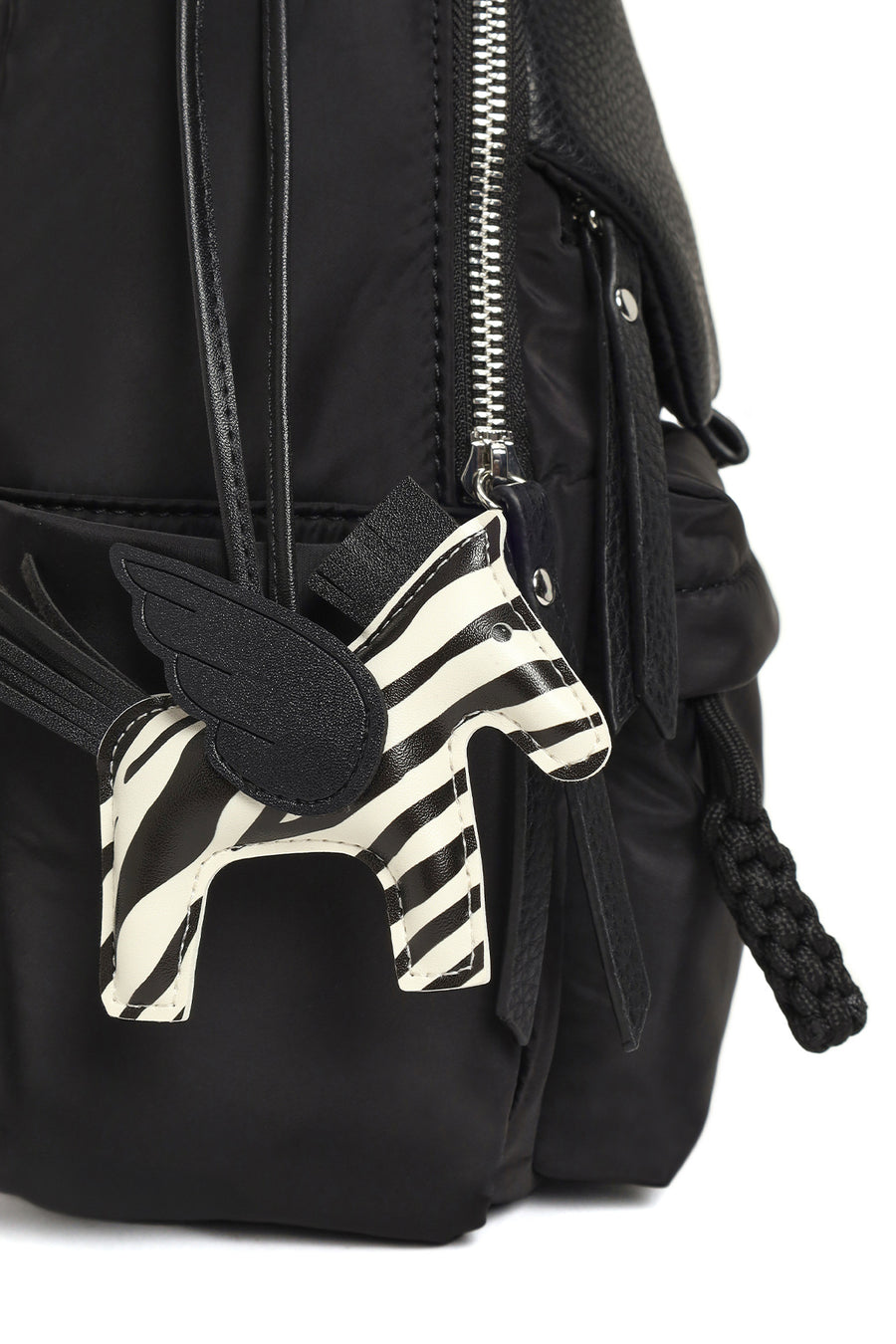 Women's Black Fabric Backpack