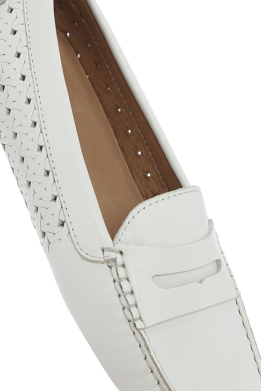 Women's White Leather Loafer