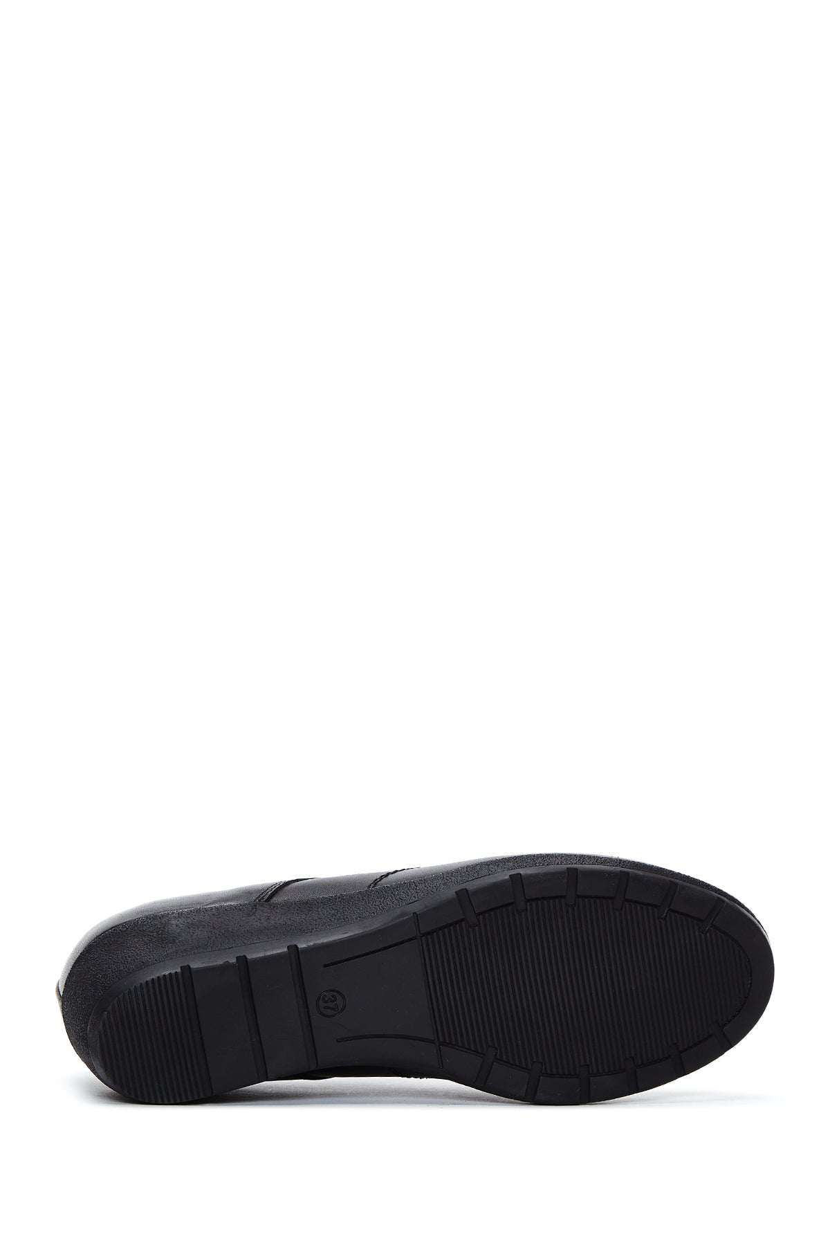 Kadın Siyah Deri Dolgu Topuk Comfort Ayakkabı