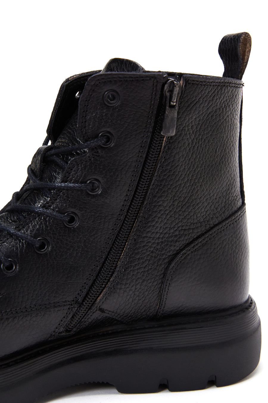 Men's Black Lace-Up Leather Casual Boots