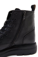 Male Black Lace-up Leather Casual Boots | Derimod