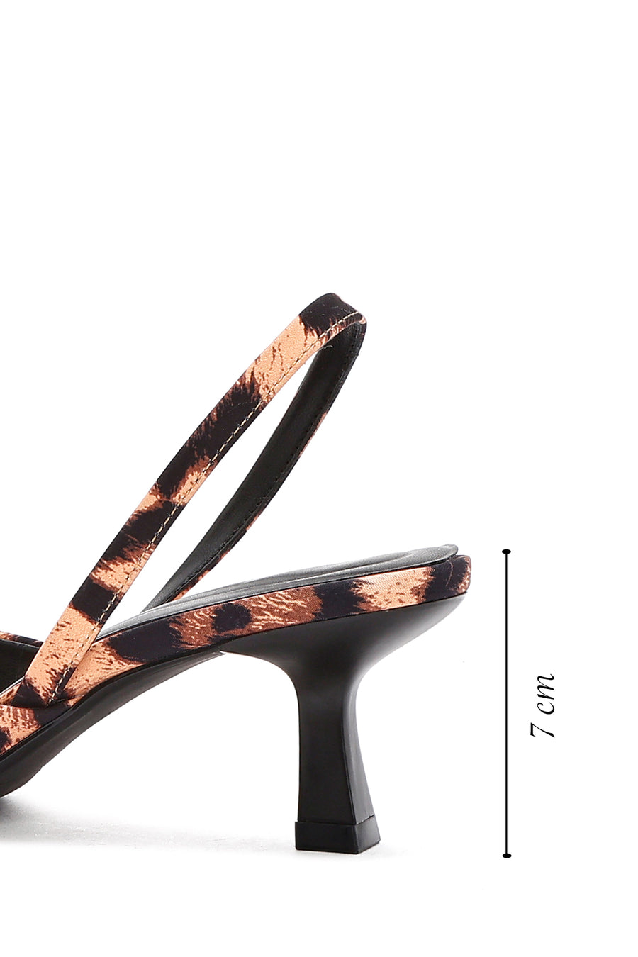 Women's Leopard Slingback Low Thin Heel Shoes