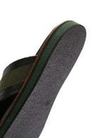 Men's Black Leather Slippers | Derimod