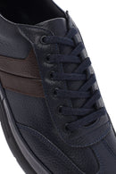 Men's Navy Blue Lace-up Leather Casual Shoes | Derimod