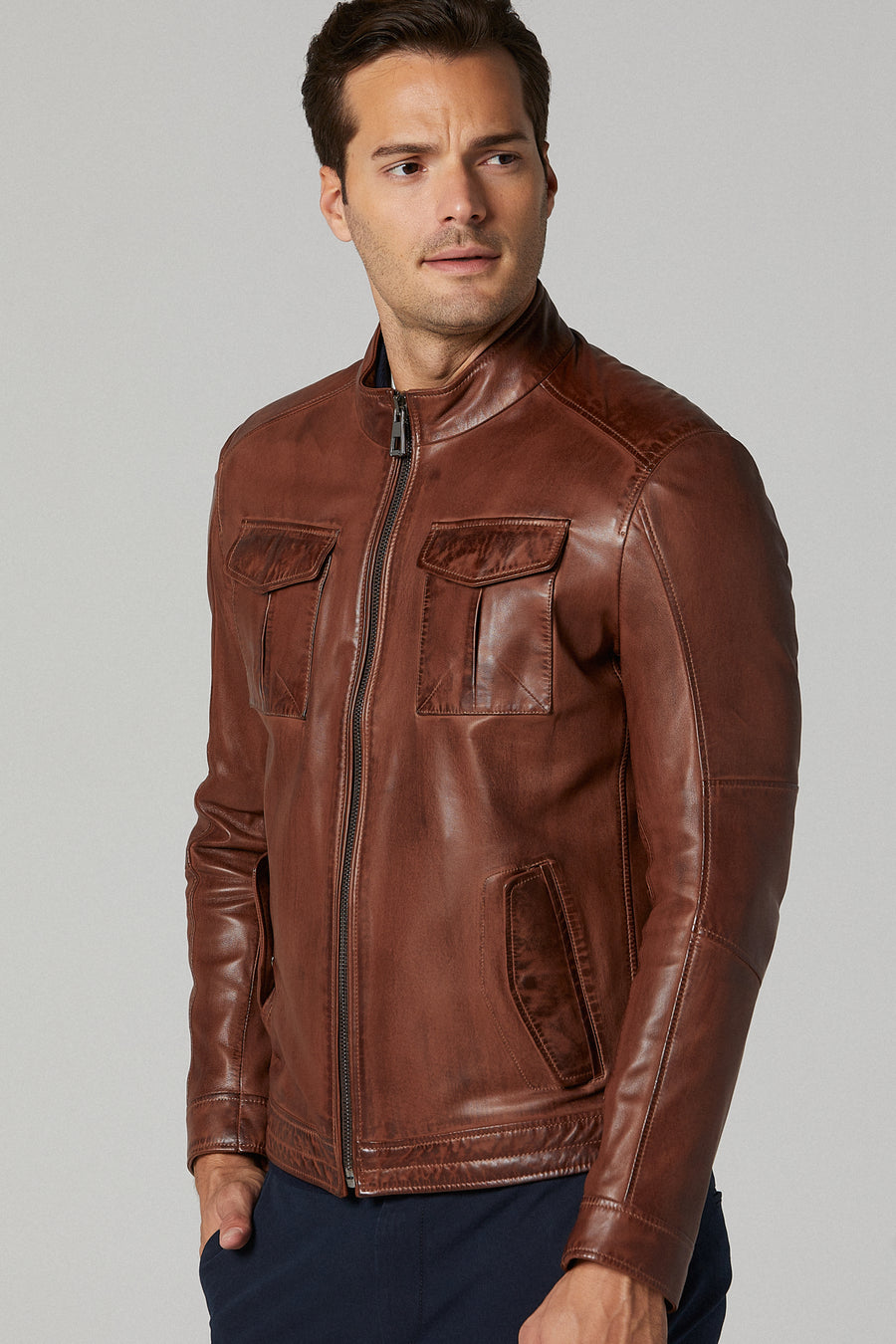 Benjamin Men's Leather Jacket 20SGD6375W3 | Derimod