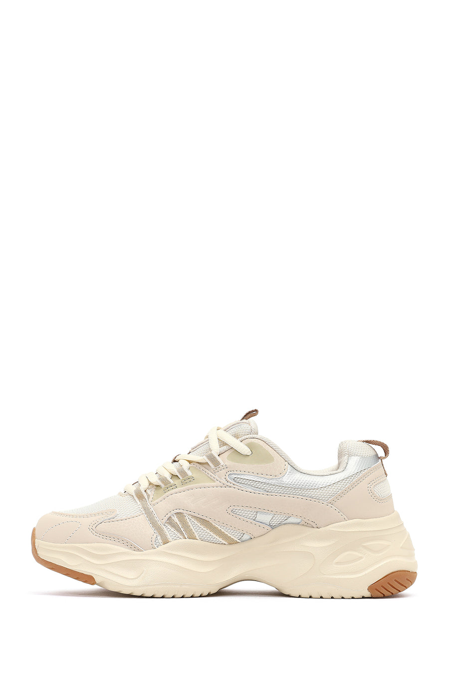 Woman Beige Lace-Up Chunky Sneaker