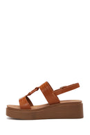 Women's Tan Ankle Strap Thick Soled Sandals | Derimod