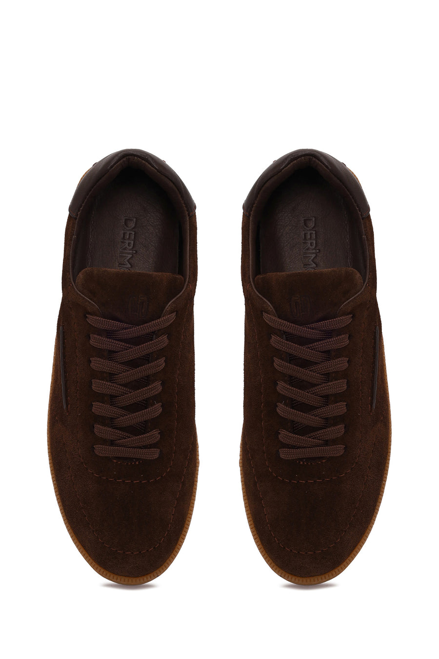 Erkek Kahverengi Bağcıklı Süet Deri Sneaker