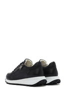 Women's Black Lace-Up Side Zip Leather Sneakers | Derimod