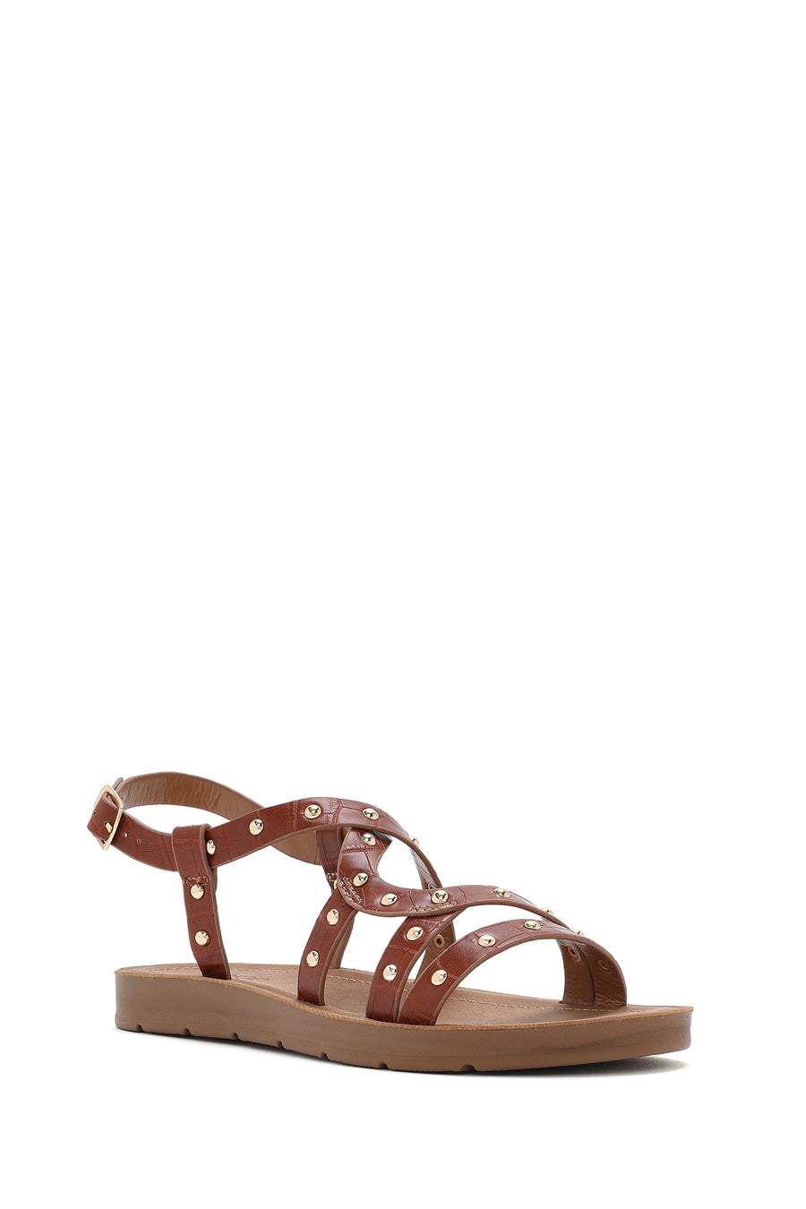 Women's Tan Crocodile Sandals