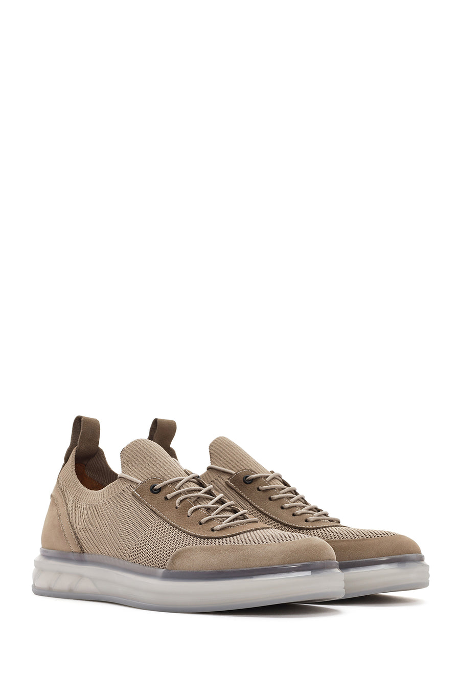 Men's Mink Thick Sole Lace Up Fabric Sneaker