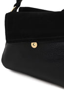 Woman Black Long-Strap Suede Shoulder Bag | Derimod
