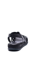 Women's Black Leather Comfort Sandals | Derimod