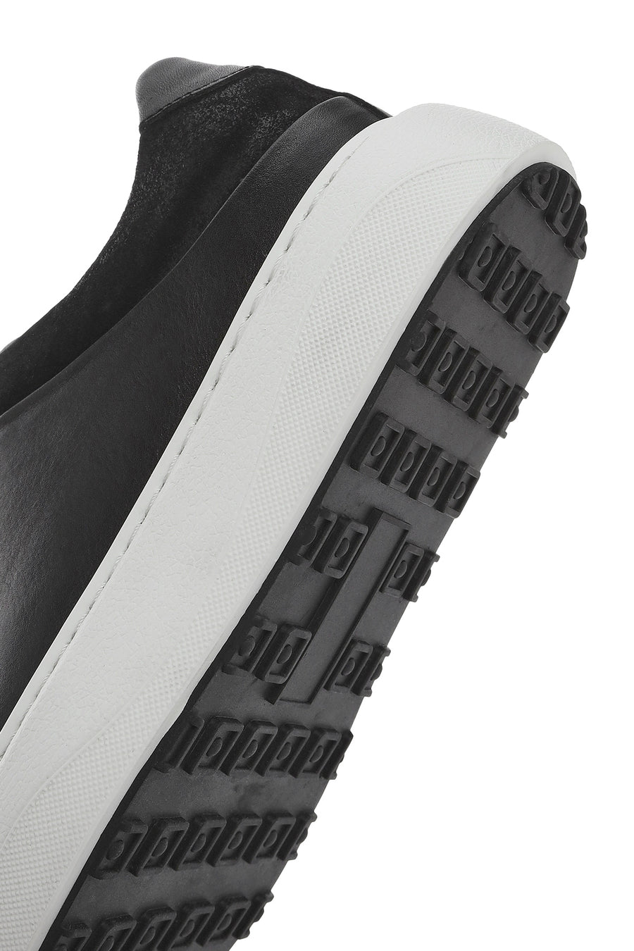 Erkek Siyah Bağcıklı Kalın Tabanlı Deri Sneaker