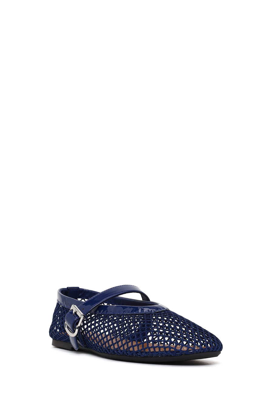 Woman Navy Mesh Ballerine Shoes