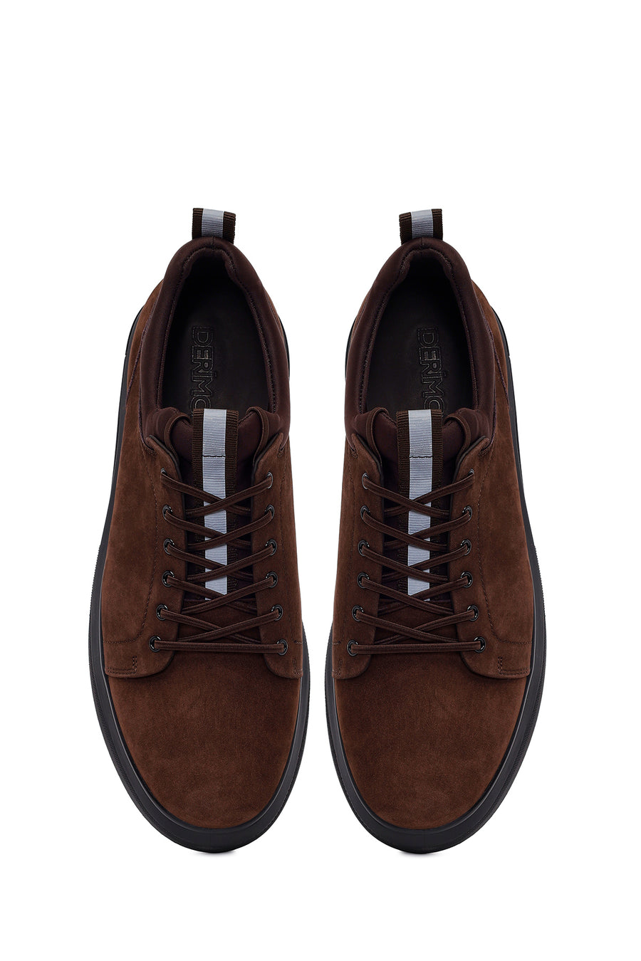 Erkek Kahverengi Bağcıklı Nubuk Deri Sneaker