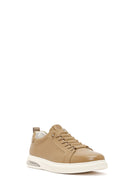 Erkek Bej Bağcıklı Deri Sneaker | Derimod