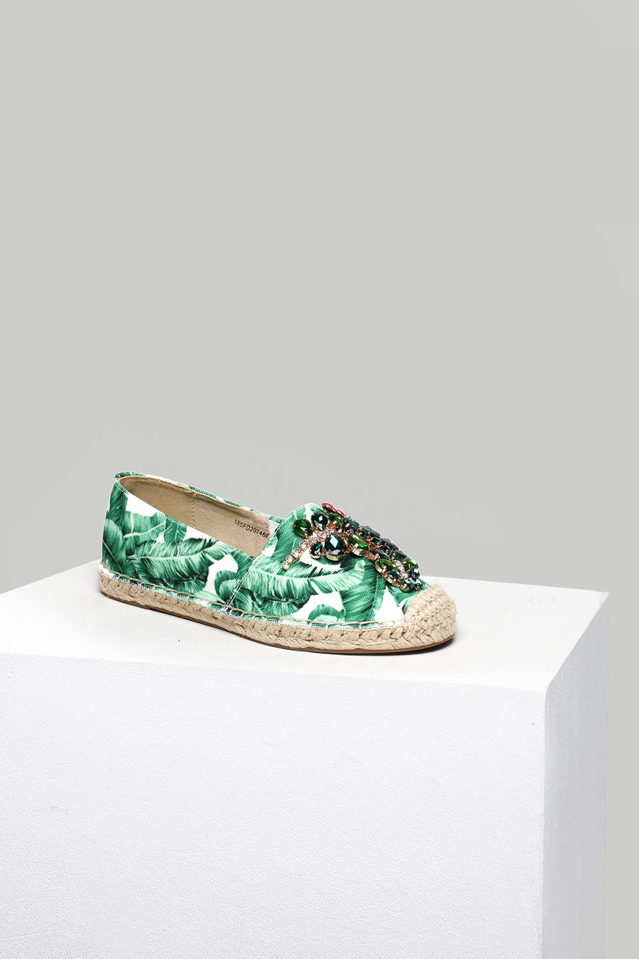 İşlemeli Yeşil Kadın Espadril 18SFD20746F | Derimod