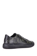 Camouflage Pattern Men's Leather Sneaker | Derimod