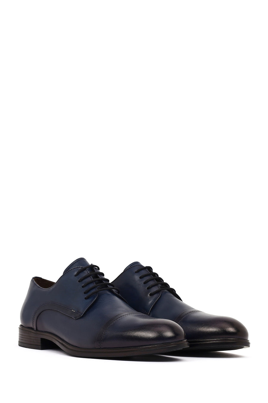 Men's Navy Blue Lace-Up Leather Classic Shoes