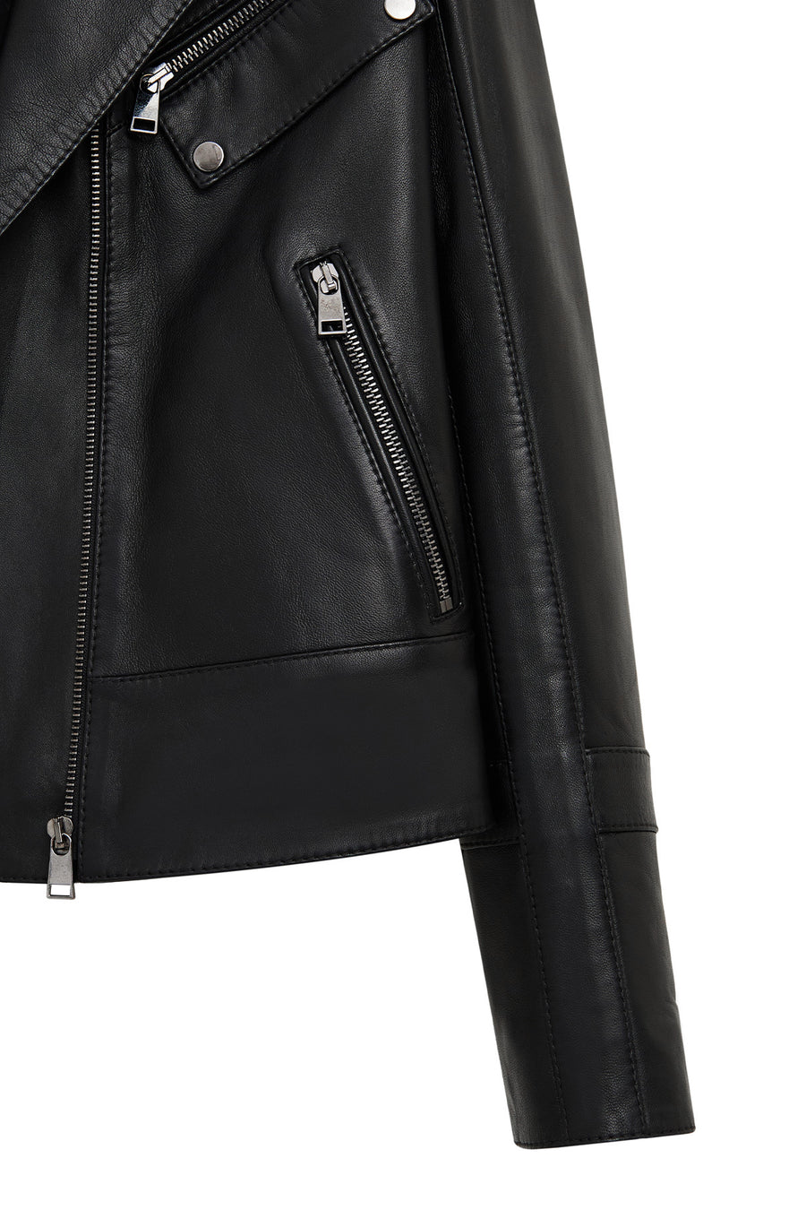 Roma Women's Black Biker Leather Jacket