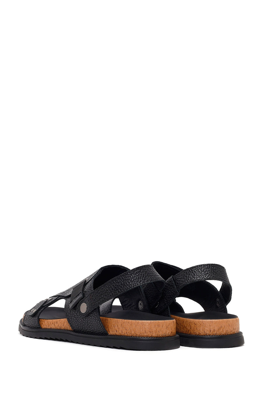 Male Black Leather Sandals
