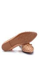 Women's Leather Printed Ballerinas | Derimod