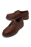 Male Brown Lace-up Thick-Soled Leather Casual Shoes | Derimod