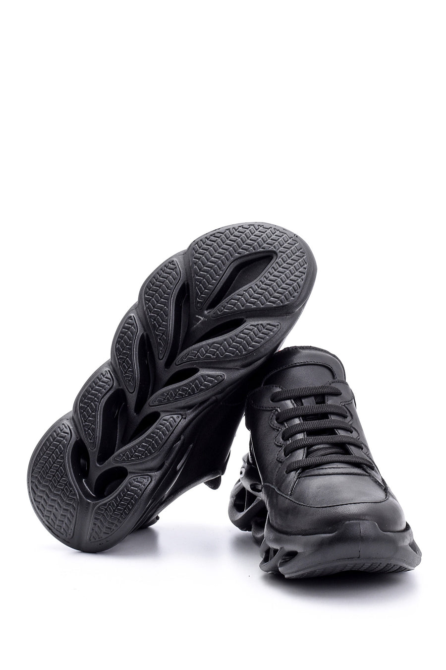 Kadın Taban Detaylı Deri Sneaker