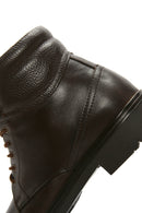 Men's Brown Lace-Up Leather Boots | Derimod