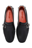 Men's Black Leather Buckle Casual Loafer | Derimod