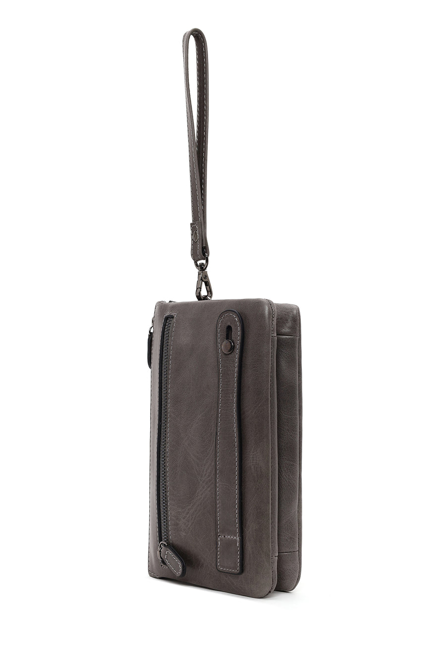 Male Grey Leather Handbag