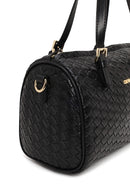 Woman Black Long-Strap Woven Shoulder Bag | Derimod
