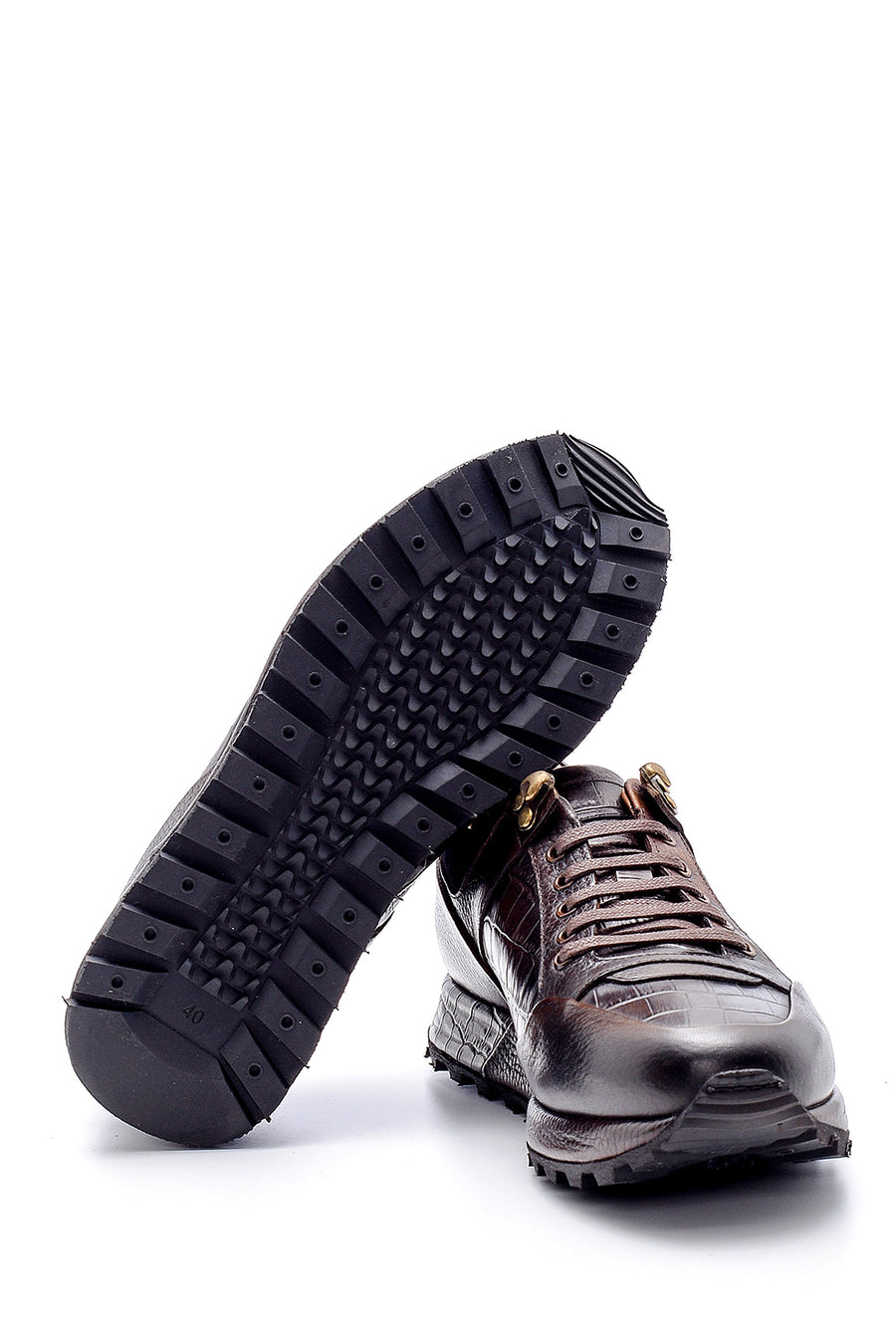 Men's Crocodile Detailed Leather Sneaker