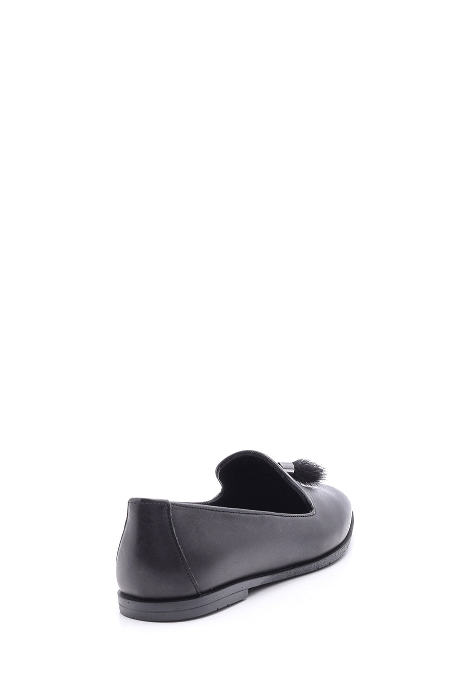 Kadın Tüy Detaylı Deri Loafer