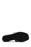 Women's Black Wedge Heeled Slippers | Derimod