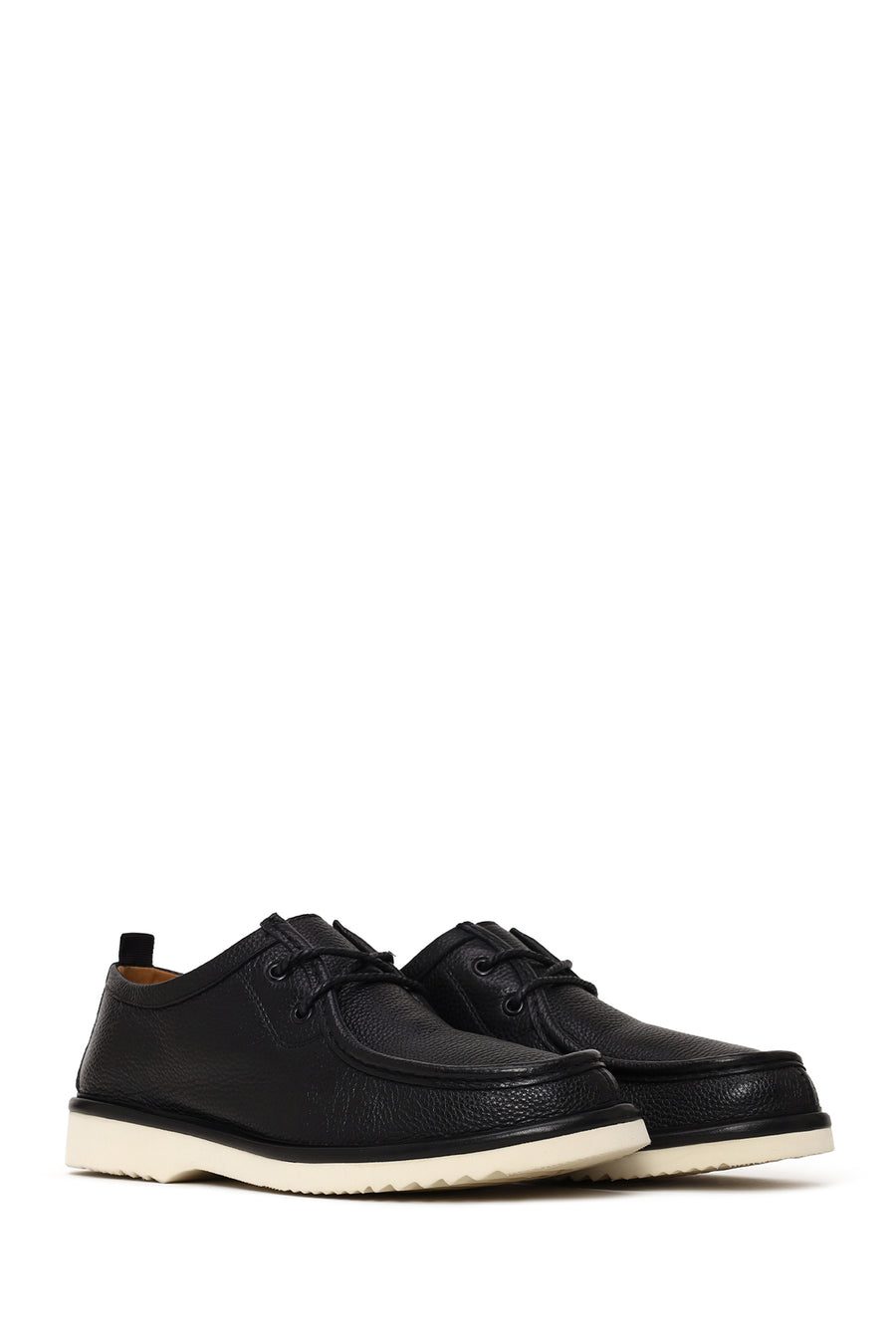 Male Black Lace-up Leather Casual Shoes