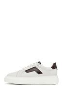 Men's White Lace-up Thick-Sole Leather Sneaker | Derimod