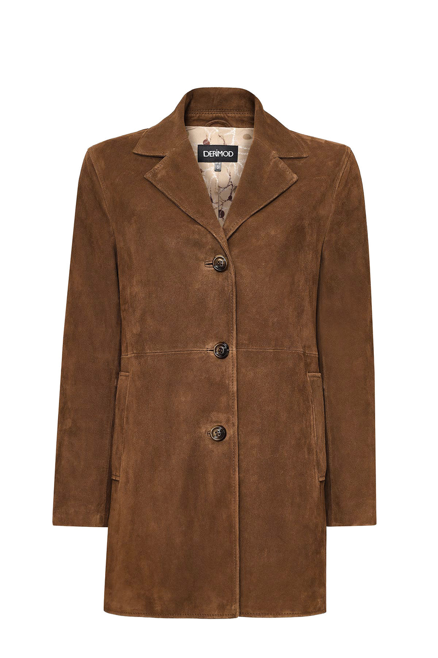 Pamela Women's Brown Suede Leather Coat 25SGD53041B | Derimod