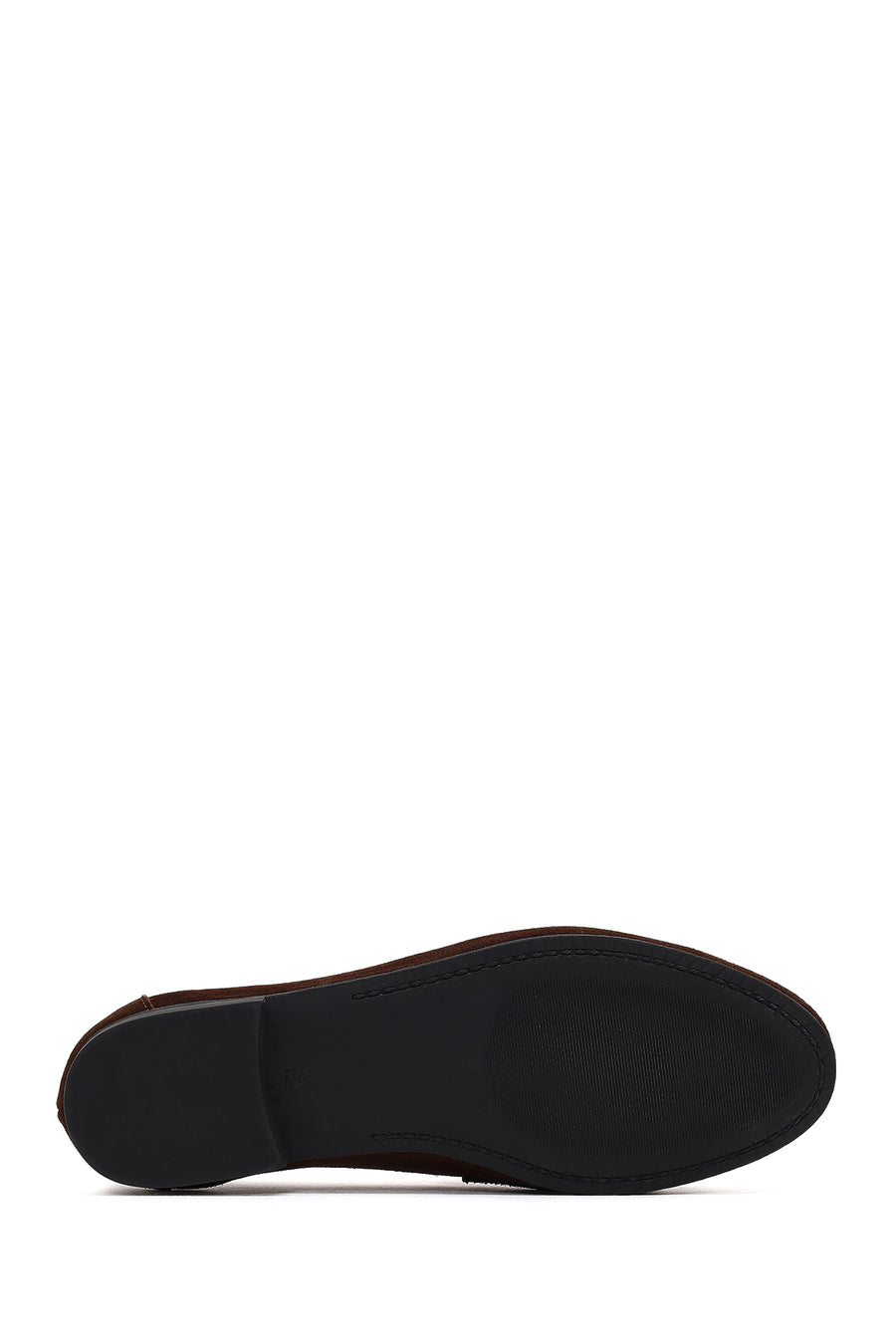 Women's Brown Buckled Suede Leather Loafer