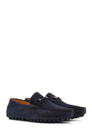 Derimod Fly Men's Navy Blue Suede Leather Loafer | Derimod