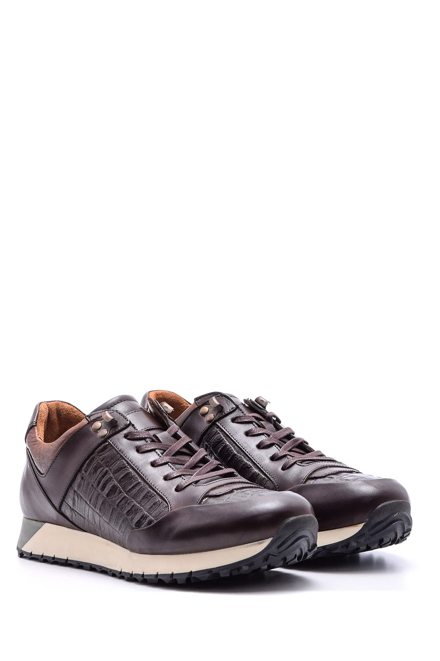Men's Crocodile Detailed Leather Sneaker