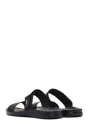 Men's Black Nubuck Leather Casual Slippers | Derimod